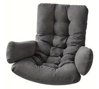 Toheitian Cojín para Hamaca Mecedora Gris Oscuro 100% Poliéster Dur | Cojín oblong de 100% poliéster con textura no tejida que mejora la transpirabilidad y la comodidad del asiento.