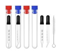 Toheitian Cuentagotas de 4 Piezas de 1 Ml, Cuentagotas de Vidrio con Medidas, Punta Doblada y Recta, Cuentagotas de Pipetas Calibradas para Esenciales
