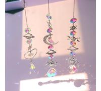 Toheitian D CarillóN de Viento de Cristal AtrapasueñOs Prismas de Diamantes Colgante AtrapasueñOs de Iris Colgante Gota DecoracióN del JardíN del Hogar