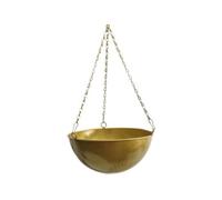 Toheitian Jardinera Colgante Decorativa de Metal para Interiores, Decoración Artística, Cesta Colgante para Suculentas, Accesorio de Jardín, Dorada, Grande