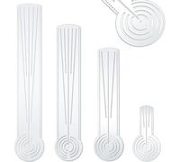 Toheitian Juego de Herramientas de Mandala 4 Pcs con Agujeros, 4 Tamaños, Creador de Círculos de Arte de Puntos, Compás, Transportador, Regla de Puntos Recta
