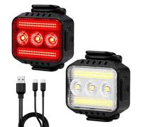 Toheitian Juego de Luces de Bicicleta Recargables Brillantes, 9+9 Modos, A Prueba de Agua para Conducción, MTB, Ciudad y Fuera de Carretera