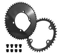 Toheitian Juego de Platos de Cadena de Carretera de Fibra de Carbono 110BCD, Doble Velocidad, Anillos de Cadena de con Tornillos de Fijación para Mejora de 52-36T