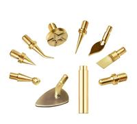 Toheitian Kit de 9 Puntas de Hierro para Inserto Térmico y 1 Adaptador para Herramienta de Inserción de de Fusión en Caliente, Punta de Soldadura de Latón para Modificación de Impresión 3D.