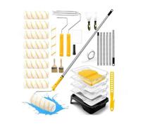 Toheitian Kit de Rodillo de Pintura, Juego de Rodillo de Pintura con, Revestimientos para Bandejas de Pintura con Láminas de Plástico para Pintar, Techos y Casas