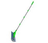 Toheitian Lawn Rake with Rolling Wheels for 12.8in Head, 20 Teeth Strong