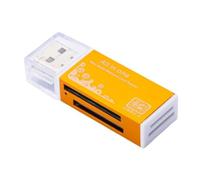 Toheitian Lector de Tarjetas USB 2.0 4 en 1, Adaptador de Memoria para Memory Stick T-Flash/M2/MS, Dorado.