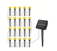 Toheitian Luz de Cadena LED Solar Cálida 20 en 1, 8 Modos, Impermeable, Iluminación para Jardín y Patio para Fiestas Festivas y Bodas.