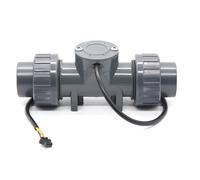 Toheitian Medidor de Flujo Digital DN32 PVC Montado en Tubería con Pantalla LCD, Adecuado para Medición de Líquidos Industriales, Agua de Riego, Aguas Residuales y Productos Químicos.