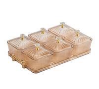 Toheitian para Servir Refrigerios de Frutas Secas, Bandeja para Servir Aperitivos, 6 Tazones Multiusos, Tazones para Servir Divididos, como Se Muestra