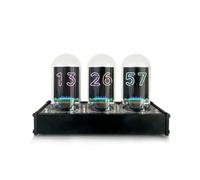 Toheitian Reloj Analógico de Tubo Nixie de 2,6 Pulgadas con WiFi, Luces Nocturnas de Espectro Musical, Decoración para el Hogar y la Oficina, Reloj Retro con Tubo Luminoso RGB.