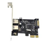 Toheitian Tarjeta de Expansión PCIE PCI-e A 2 Puertos USB 3.0 de 5 Gbps, Convertidor de Tarjeta Vertical para Win7/8/9/10/Linux