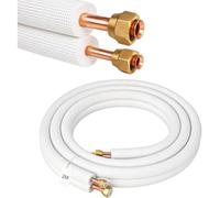 Toheitian Tubería de Cobre Aislada de 1/4" 3/8" para Línea de Refrigerante, Línea de Refrigerante para Acondicionados Divididos para R32, R410A y R407C 2m