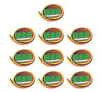 Toheitian Voltímetro Digital LED Micro-Tipo de 0.28 Pulgadas DC 0-100V Probador de Voltaje para Automóvil y Motocicleta Detector LED Verde 10 Piezas