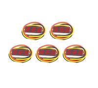 Toheitian Voltímetro Digital LED Micro-Tipo de 0.28 Pulgadas DC 0-100V Probador de Voltaje para Automóvil, Motocicleta, Detector de 5 Piezas LED Rojo