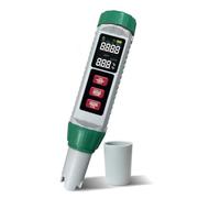 Toheitian y Analizador de Salinidad para Piscinas, Digital 5 en 1, Medidor de Salinidad, PH, EC, Temperatura y TDS, Analizador de Agua para Piscinas y Agua Potable