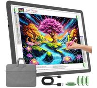 TOHETO Mesa luminosa A3 con bolsillo para pintura de diamantes, caja de luz recargable ultrabrillante para dibujar, almohadilla de luz LED recargable para trazar, placa de luz inalámbrica (negro)