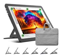 TOHETO Mesa luminosa A4 con soporte y bolsa para pintura con diamantes, caja de luz recargable ultra brillante para dibujar, almohadilla luminosa recargable para copiar, luz de mesa inalámbrica para