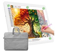 TOHETO Tablero de luz A3 con bolsa para pintura de diamantes, almohadilla de luz magnética súper brillante con botones laterales, caja de luz para trazar y dibujar, mesa de luz con cable para bocetos
