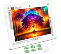 TOHETO Tablero de luz magnético recargable A2 de 25.2 x 18.4 pulgadas, almohadilla de luz grande con botones laterales, caja de luz de 3 colores de luz para trazar y dibujar, mesa de luz LED de