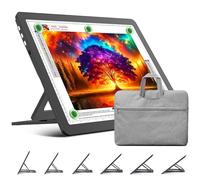 TOHETO Tablero de luz recargable A3 con soporte, bolsa, almohadilla de luz magnética súper brillante con botones laterales, caja de luz inalámbrica para trazar y dibujar, mesa de luz inalámbrica para