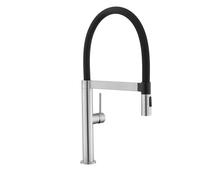 Tohlar Grifo de cocina de alta presión con ducha extraíble, grifo de cocina de acero inoxidable giratorio 360°, níquel cepillado