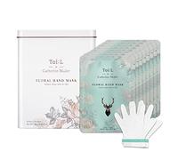 TOI:L Guante para mascarilla floral de Catherine Muller (1Tin/8Pairs), Guante hidratante para manos secas, Tratamiento de spa de manos premium, Hidratante, Blanqueador
