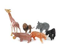 Toi Toys 6 Animales Salvajes Tigre León Hipopótamo Elefante Jirafa Gorila