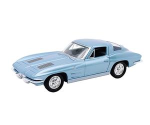 Toi-Toys Chevrolet Corvette 1963 - Modelo de coche de metal (4 variantes 94 (azul claro metálico)