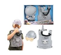Toi-Toys - Disfraz De Piloto De Combate Con Casco Y Chaleco Para Niños