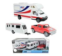 Toi-Toys Set De Vehículos Modelo Autocaravana + Caravana + Camioneta Camping