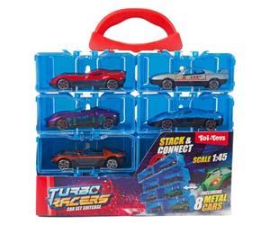 Toi-Toys Turbo Racers - Estuche de almacenamiento de coches de metal 1:45 juguete