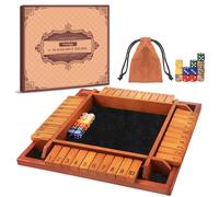 Toidgy 4 jugadores Shut The Box Dice Games Juego de mesa de madera de matem ticas con 12 dados e instrucciones Cl sicos Juego de mesa Close The B