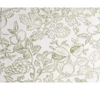 Toile de Jouy - Tela The World of Fruits | Producto fabricado en Italia | 100% algodón puro | 180 cm de ancho | incremento de longitud por metro (verde)