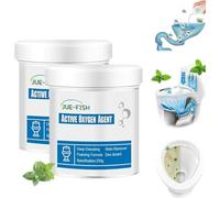 Toilet Active Oxygen Agent,Touch Free Fizzy Foam Toilet Cleaner,Splash Toilet Cleaner Foaming Powder,Powerful Pipe Dredging Agent,Easy To Help You Solve In Toilet Cleaning (2 pcs-250g)