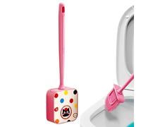 Toilet Brush, Bowl Scrubber, Wall-Mounted Cleaning Tool with Holder, Long Handle, Space-Saving, Decorative Cleaner for Shower, Tile, House, Apartment, Dorm, Compact Storage Use
