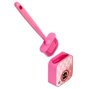 Toilet Brush, Bowl Scrubber, Wall-Mounted Cleaning Tool with Holder, Long Handle, Space-Saving, Decorative Cleaner for Shower, Tile, House, Apartment, Dorm, Compact Storage Use