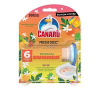 Toilet Duck, Fresh Disc, Edicion Limitada, Tropical Summer - Limpiador de Inodoros Cageless Block- 1 aplicador + 6 discos