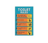 Toilet Manners Poster Bathroom Rules Canvas Wall Hanging