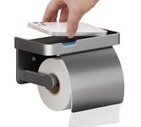 Toilet Paper Dispenser, No Drilling Toilet Paper Holder, Toilet Paper Stand with Shelf, Cell Phone Shelf Toilet Paper Holder, Modern Toilet Paper Stand, Toilet Paper Holder with Storage