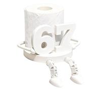 Toilet Paper Holder - Bathroom Tissue Organizer, Free Standing Roll Dispenser, Rotating Funny Storage Stand Decor | Novelty Number Shape Design, Home Office Washroom Countertop Display Rack Creative
