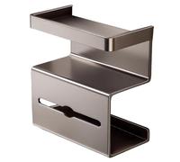 Toilet Paper Holder, No Drilling Paper Shelf Stand with Storage Rack Modern Space Saving Clean, Wall Mounted Dispenser for Home, RV, Guest Bath, Powder, Room, and Commercial