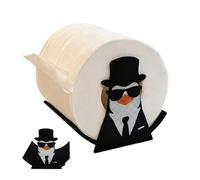 Toilet Paper Holder - Penguin Bathroom Decor | Decorative Roll Stand - ABS Vanity Accessory For Bathroom Living Room Restroom Apartment Home Organization and Interior Styling