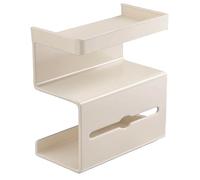 Toilet Paper Holder Shelf, No Drilling Wipes Organizer, Modern Bathroom Tissue Storage with Shelf for Apartment Guest Bath Powder Room Home Commercial Use, 20x19x14cm