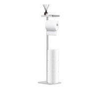 Toilet Paper Holder Stand - Standing Toilet Papers Holders, 4 Rolls Stainless Steel Organizer, Tissue Rack | For Home Living Room Bedroom Restroom Apartment Workplace Hotel School Public