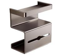Toilet Paper Holder with Shelf, No Drilling Wipes Storage, Modern Bathroom Stand, Wall Mounted Tissue Rack, Organizer for Apartment Home Guest Bath Powder Room Commercial, 7.87x7.48x5.51 Inches