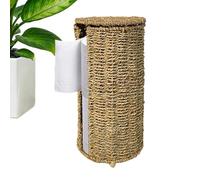 Toilet Paper Holder, Woven Handmade Natural Storage Stand, Toilet Roll Holder with Lid For Bathroom Household Countertop Home Restroom Vanity Cabinet Closet Laundry RV Boat Cabin Organization Use