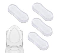 Toilet Seat Bumpers - 4 Piece Silicone Anti Collision Pads For Toilet Seat Lid, Soft Shock Absorbing Bidet Replacement Bumper Kit For Bathroom Hospital Home, Easy Install