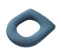 Toilet Seat Cover Pads,Universal Toilet Seat Cover Solid Colour Closure Pad Soft and Warm Toilet Seat Bathroom Toilet Accessories (1 PC)(Blue)