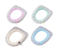 Toilet Seat Cover Set - 11.81x11.81in Warm Toilet Seat Cover Pad | 4 Pieces Soft Bathroom Accessories | Bathroom Toilets Seats Pad for Cold Climate Basement Guest Room Vacation Home Apartment Hotel